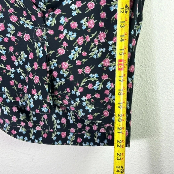 Rag & Bone 100% Silk Shields Short Sleeve Top V-neck Floral Blouse sz XXS / TTP - Picture 8 of 11